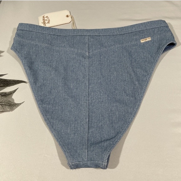 NWT Billabong x Wrangler‎ [ Large ] Down Denim High Waist Bikini Bottoms - Picture 9 of 12